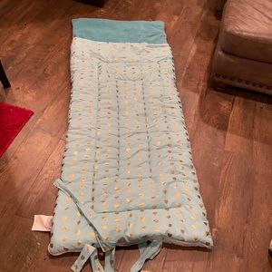 Blue and gold heart sleeping bag